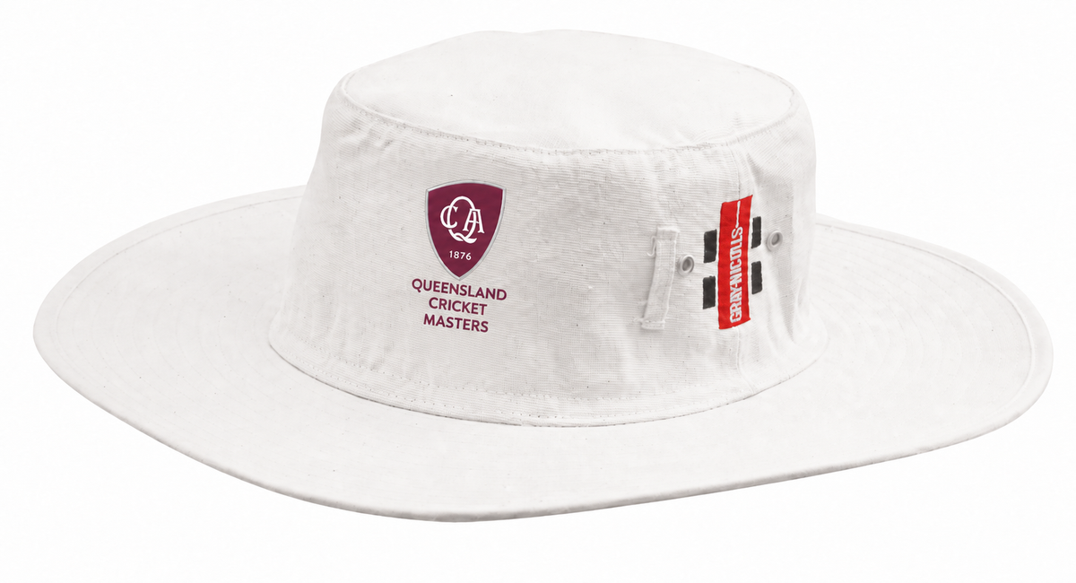 Wide Brim Hat - White and Maroon